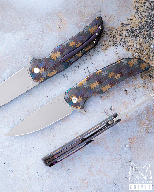 NÓŻ SKŁADANY FOLDER DRAGONFLY #0458 M390 PUZZLE HERMAN KNIVES