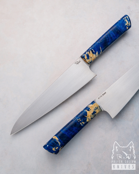 NÓŻ KUCHENNY CHEF 190 5 K110 D2 DREWNO STABILIZOWANE PABIŚ