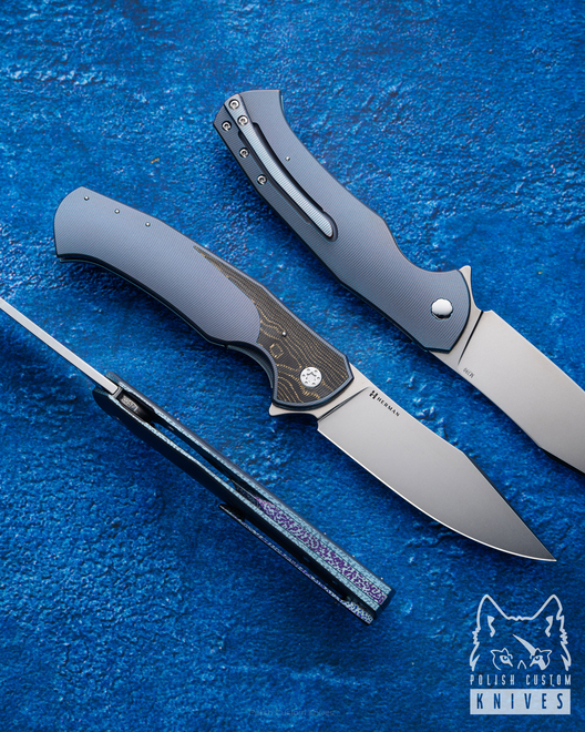 NÓŻ SKŁADANY FOLDER MANTIS 257 LEWORĘCZNY M390 HERMAN KNIVES