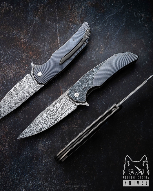 NÓŻ SKŁADANY FOLDER DRAGONFLY #0412 DAMASTEEL HALF DRESS HERMAN KNIVES