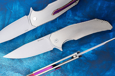 NÓŻ SKŁADANY FOLDER DRAGONFLY #0528 DAMASTEEL RWL34 HERMAN KNIVES