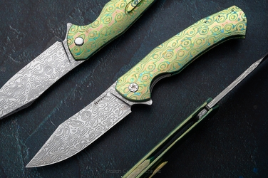 NÓŻ SKŁADANY FOLDER MANTIS #0464 DAMASTEEL BLACK TIMASCUS HERMAN KNIVES