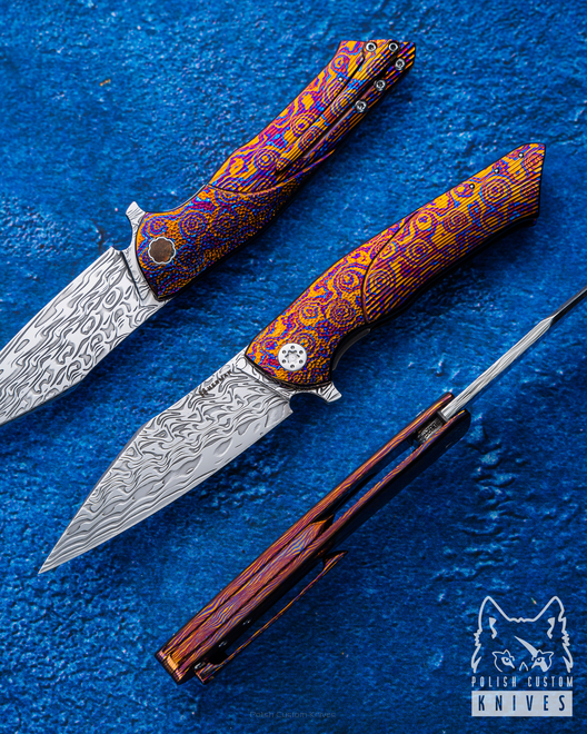 NÓŻ SKŁADANY FOLDER BEE 26 DAMASTEEL TIMASCUS FULL DRESS HERMAN KNIVES