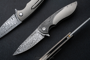 NÓŻ SKŁADANY FOLDER MICRO STING #0372 DAMASTEEL HALF DRESS HERMAN KNIVES