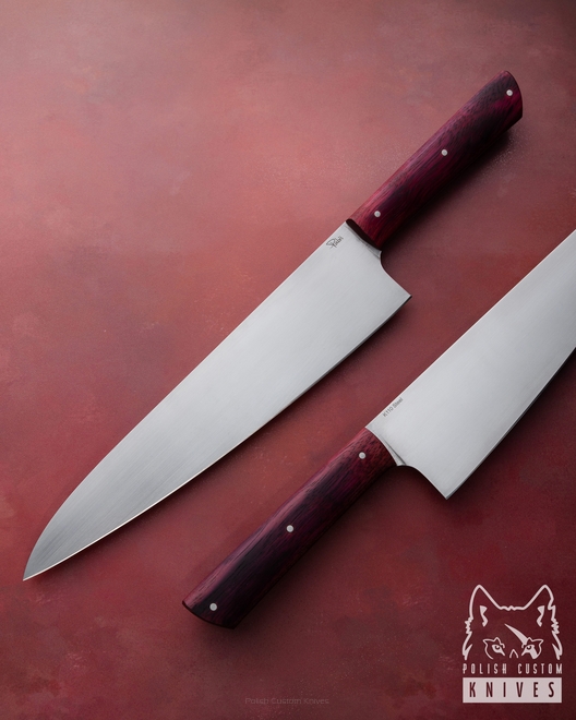 NÓŻ KUCHENNY CHEF 210 29 BRZOZA STABILIZOWANA D2 K110 PABIŚ KNIVES