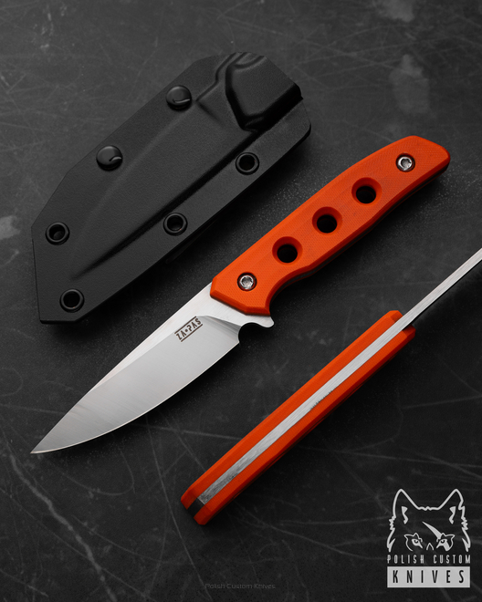 NÓŻ EDC MYŚLIWSKI SURVIVALOWY AMBRO NC11LV ORANGE G10 4 ZA-PAS KNIVES