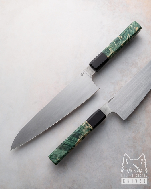 NÓŻ KUCHENNY GYUTO 210 14 M390 GRAB I KLON PABIŚ KNIVES