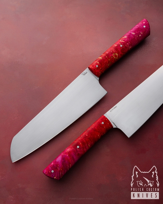 NÓŻ KUCHENNY SANTOKU 180 38 K110 KLON STABILIZOWANY PABIŚ KNIVES