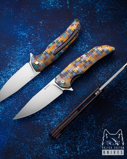 NÓŻ SKŁADANY FOLDER DRAGONFLY #0492 M398 PUZZLE HERMAN KNIVES