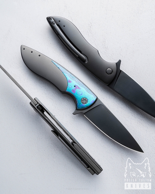 NÓŻ SKŁADANY FOLDER STING #0598 M398 DLC LEWORĘCZNY HERMAN KNIVES