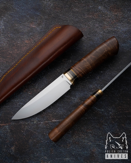 NÓŻ SURVIVALOWY TAKTYCZNY CAMP 1 D2 STABILIZOWANA OLCHA G10 KIEDI KNIVES