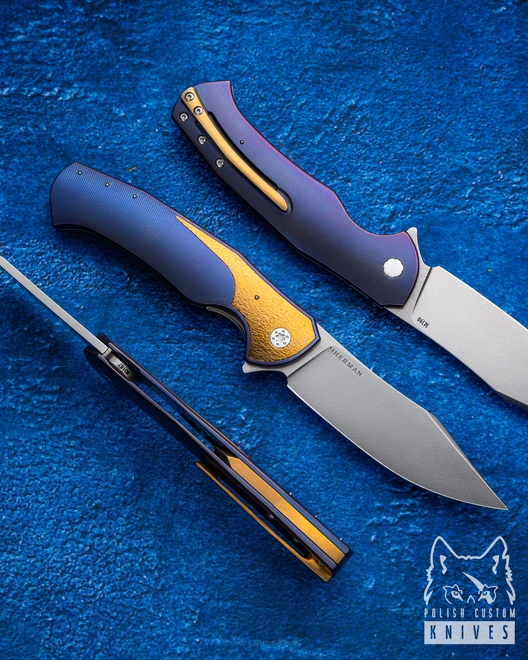 NÓŻ SKŁADANY FOLDER MANTIS 187 M390 LEWORĘCZNY  HERMAN KNIVES