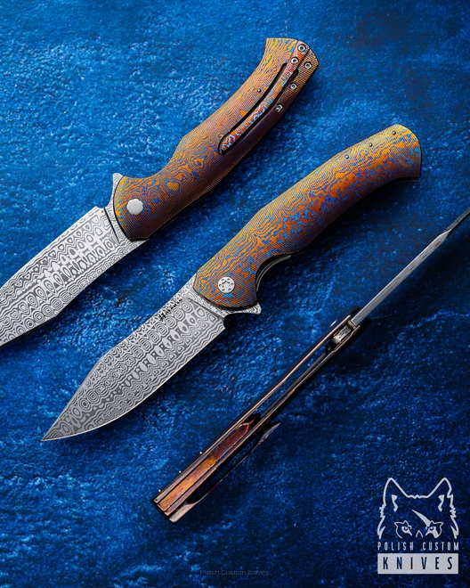 NÓŻ SKŁADANY FOLDER MANTIS 320 TIMASCUS DAMASTEEL FULL DRESS HERMAN KNIVES