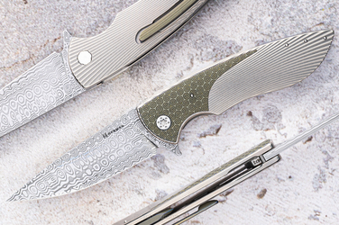 NÓŻ SKŁADANY FOLDER STING #0873 DAMASTEEL HALF DRESS HERMAN KNIVES