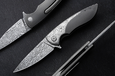 NÓŻ SKŁADANY FOLDER MICRO STING #0326 DAMASTEEL HALF DRESS HERMAN KNIVES