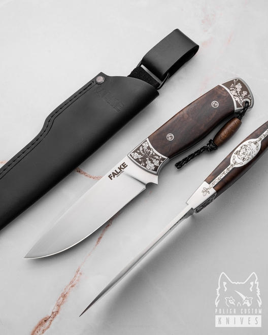 NÓŻ MYŚLIWSKI HUNTER ELEGANCE HE 006 M390 STABILIZOWANY ORZECH TURECKI FALKE