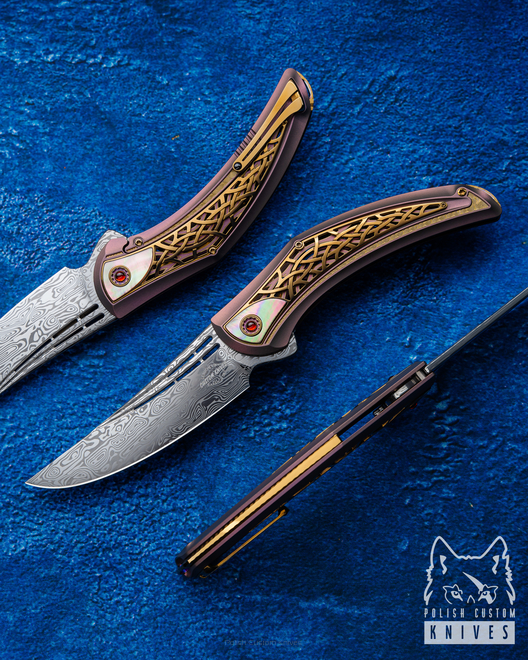 NÓŻ SKŁADANY FOLDER OLVAR #4 OF 33 DAMASTEEL LESBAR KNIVES