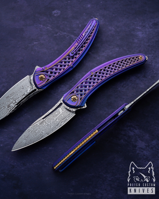 NÓŻ SKŁADANY FOLDER SLIM BIFROST #1 OF 100 DAMASTEEL LESBAR KNIVES