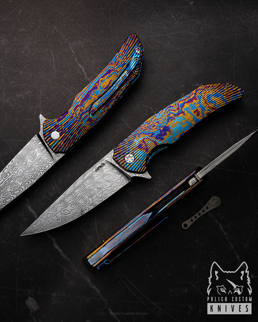 NÓŻ SKŁADANY DRAGONFLY 12 TIMASCUS DAMASTEEL HERMAN