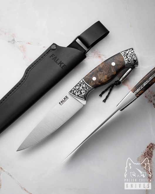 NÓŻ MYŚLIWSKI HUNTER LONG HL 006 D2 CZECZOTA KLONU FALKE KNIVES
