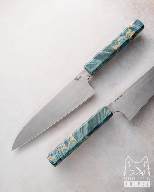 NÓŻ KUCHENNY GYUTO 190 4 D2 DREWNO STABILIZOWANE PABIŚ