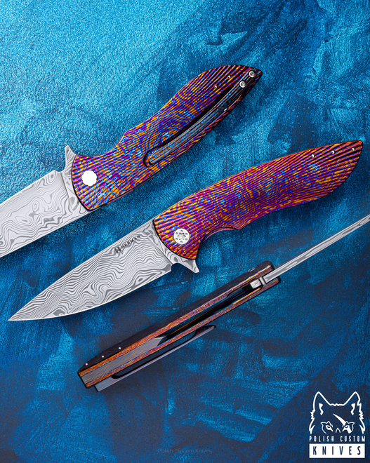 NÓŻ SKŁADANY STING #0902 DAMASTEEL TIMASCUS FULL DRESS HERMAN KNIVES