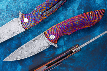 NÓŻ SKŁADANY STING #0902 DAMASTEEL TIMASCUS FULL DRESS HERMAN KNIVES