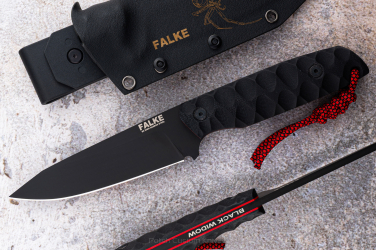 NÓŻ TAKTYCZNY SURVIVALOWY BLACK WIDOW 009 D2 G10 FALKE KNIVES