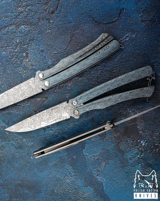 NÓŻ SKŁADANY FOLDER MORPHO #0017 DAMASTEEL TESSERACT HALF DRESS HERMAN KNIVES