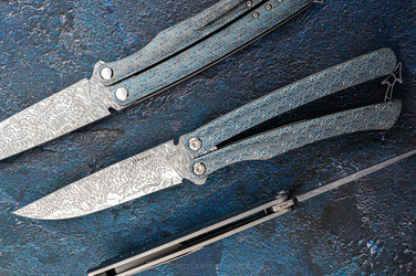 NÓŻ SKŁADANY FOLDER MORPHO #0017 DAMASTEEL TESSERACT HALF DRESS HERMAN KNIVES