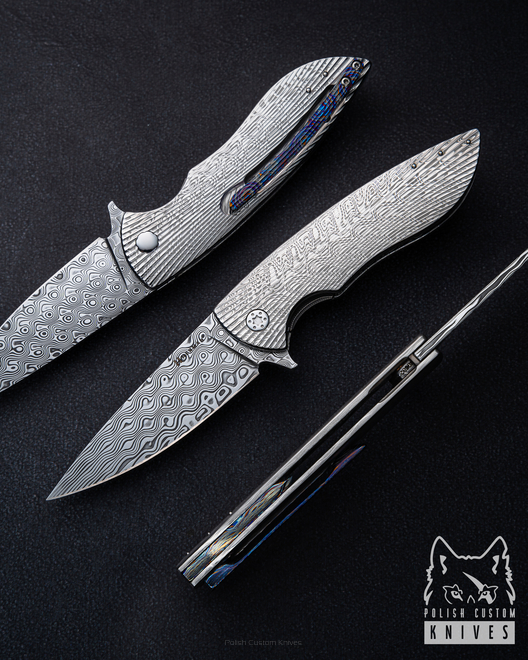 NÓŻ SKŁADANY FOLDER STING 682 DAMASTEEL FULL DRESS HERMAN KNIVES