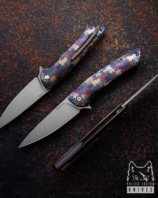 NÓŻ SKŁADANY FOLDER SLIM #0428 M398 PUZZLE  HERMAN KNIVES
