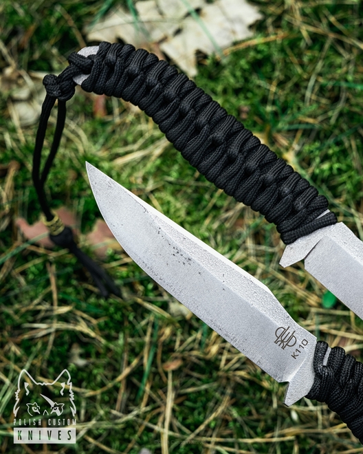NÓŻ SURVIVALOWY SZCZUPAK CZARNY PARACORD PRUCIAK