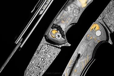 NÓŻ SKŁADANY FOLDER VESPERTILIO #1 Z 1  "CLASSIC HORROR: DRACULA"  GRAWEROWANY PRZEZ MT.CHIMWAI HERMAN KNIVES