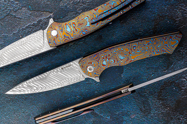 NÓŻ SKŁADANY FOLDER SLIM #0740 DAMASTEEL TIMASCUS FULL DRESS HERMAN KNIVES
