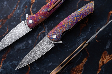 NÓŻ SKŁADANY FOLDER SLIM #0674 DAMASTEEL TIMASCUS FULL DRESS HERMAN KNIVES