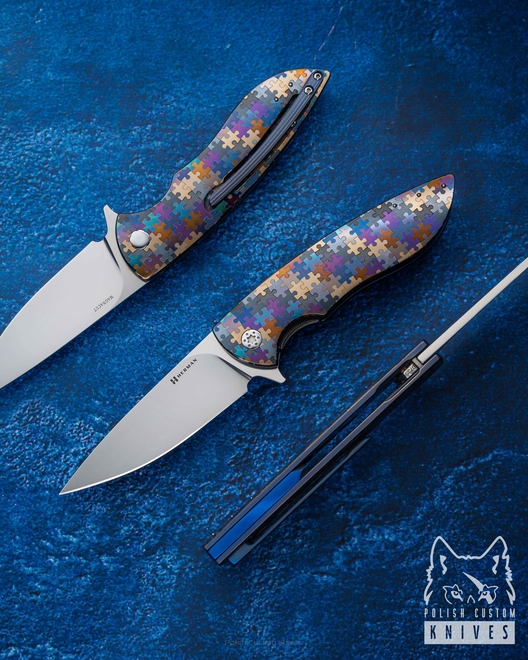 NÓŻ SKŁADANY FOLDER STING #0735 MAGNACUT PUZZLE HERMAN KNIVES