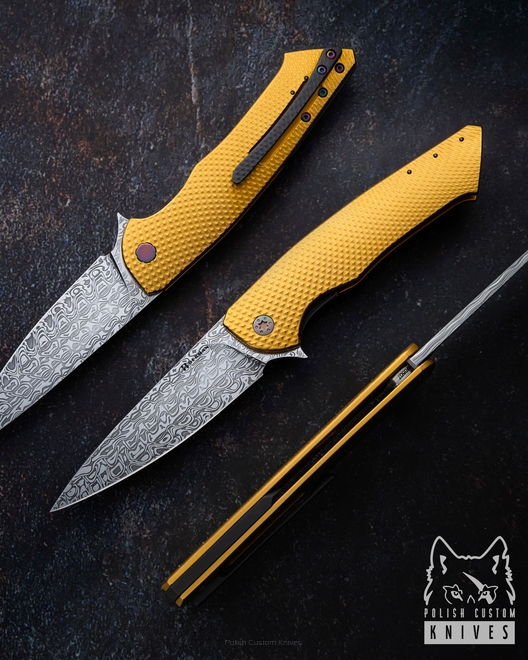 NÓŻ SKŁADANY FOLDER SLIM #0507 DAMASTEEL OERLIKON HALF DRESS  HERMAN KNIVES