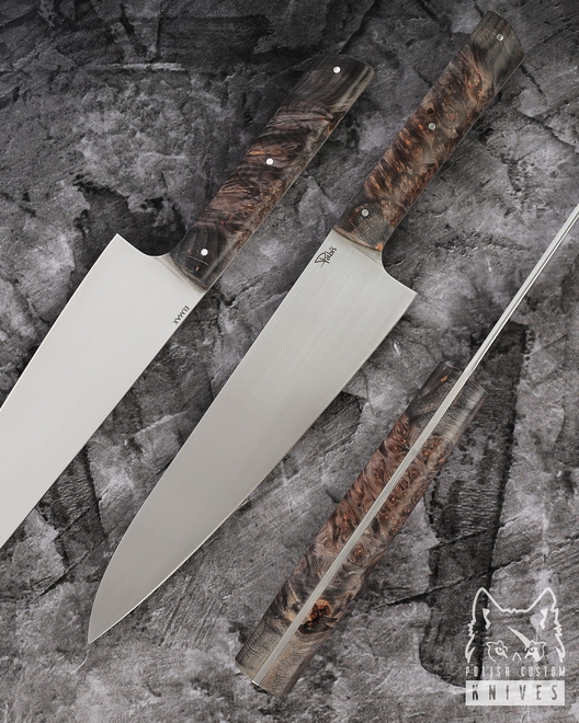 NÓŻ KUCHENNY CHEF 210 47 CZECZOTA KLONU CZARNO POMARAŃCZOWA ELMAX PABIŚ KNIVES