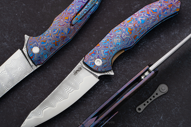 NÓŻ SKŁADANY FOLDER ISHTAR 2 BLACK TIMASCUS GRIMAKO HERMAN