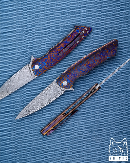 NÓŻ SKŁADANY FOLDER SLIM 416 TIMASCUS DAMASTEEL FULL DRESS HERMAN KNIVES