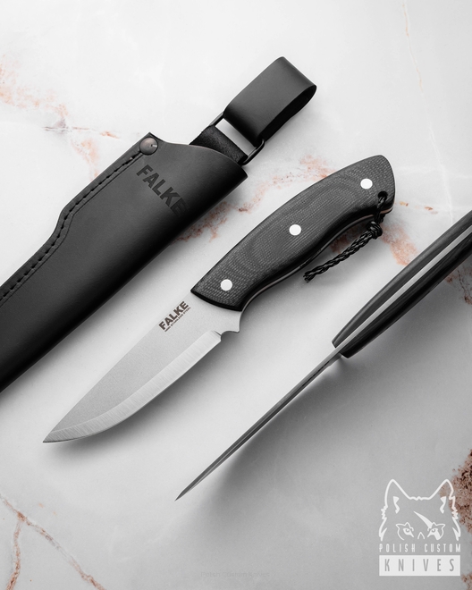 NÓŻ MYŚLIWSKI  EDC SCANDI BLACK S033 N690 G10 FALKE KNIVES