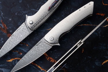NÓŻ SKŁADANY FOLDER SLIM #0510 DAMASTEEL FULL DRESS HERMAN KNIVES