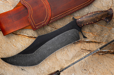 DUŻY EKSKLUZYWNY NÓŻ TAKTYCZNY MORTA 10 50HF DĄB JANAS DAMASCUS