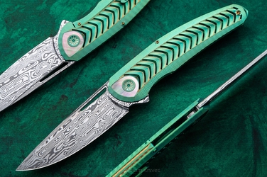 NÓŻ SKŁADANY FOLDER CHEVRON #4 OF 33 DAMASTEEL LESBAR KNIVES