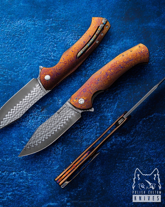 NÓŻ SKŁADANY MANTIS 319 TIMASCUS DAMACORE FULL DRESS HERMAN KNIVES