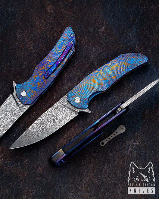 NÓŻ SKŁADANY DRAGONFLY 3 TIMASCUS DAMASTEEL HERMAN