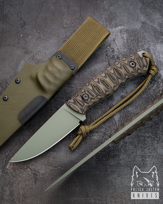 NÓŻ MYŚLIWSKI SURVIVALOWY POGWIZD HUNTER 5 D2 MICARTA SIMON'S