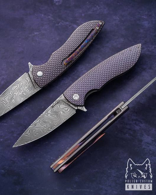 NÓŻ SKŁADANY FOLDER STING 565 DAMASTEEL HALF DRESS HERMAN KNIVES