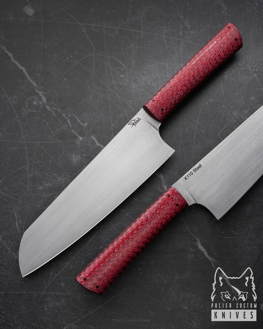 NÓŻ KUCHENNY SANTOKU FULTANG 180 9 RED TWILL PABIŚ